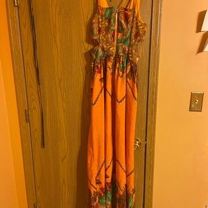 Tropical Orange Maxi Dress